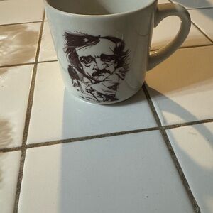 Edgar Allan Poe White Mug with Artistic Portrait